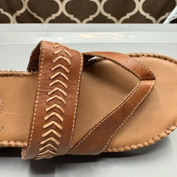 Dr. Scholl's Air Pillo Thong Leather Sandals Womens Flip Flops Wedge Shoes Sz 8 - Picture 6 of 12